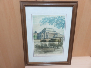 Farbige Lithografie Prager Theater