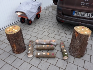 Teelichte Baumstamm Bild 5