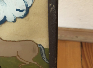 St. Leonhard, alte Hinterglasmalerei, Hinterglasbilder, religiöse Volkskunst Pferdeapostel, Votiv Bild 4