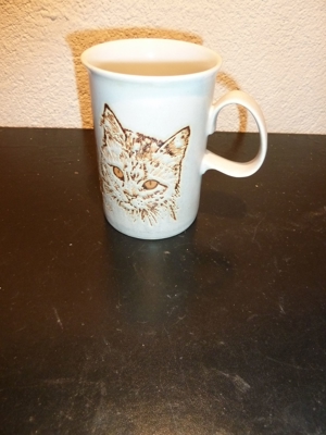 Kaffeebecher Steingut Katzenmotiv