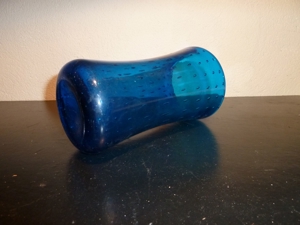 Vase Muranoglas blau Bild 3