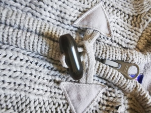 warmer Strickhoody Kinder Pulli grau, Gr. 86/92 Bild 3
