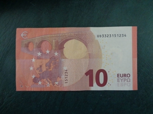 10 Euro Schein mit schöner Serien-Nr.-Endung: . . . 1 2 3 4 Bild 1