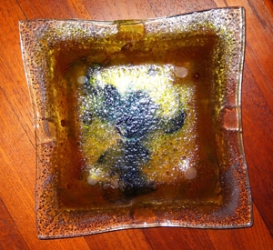 Designobjekt: psychedelisch-grüner Eisglas / Bubbles-Aschenbecher Bild 7