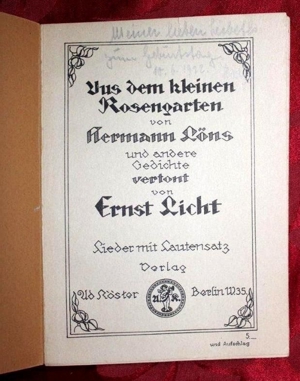 Löns, Herrmann - aus dem kleinen Rosengarten Bild 3