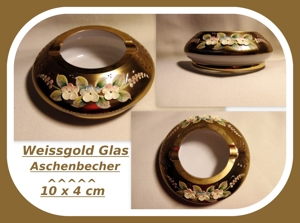 Luxus Vintage Goldene Aschenbecher/Blumendekor/Topzustand wie *NEU*