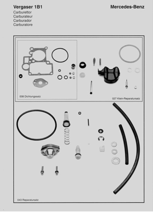 Ersatzteile Solex Vergaser 1B1 Mercedes-Benz
