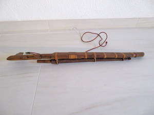 Altes seltenes Jagdmesser (Schwert) in Holzscheide aus Indonesien (Borneo), Original. Bild 5