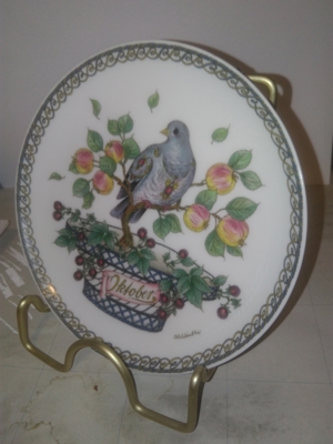 Wandteller 10 Oktober Waldtaube Hutschenreuther Ole Winther Wandteller Bild 2