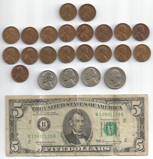 Münzen   Banknote Vereinigte Staaten von Amerika (USA) 1935 bis 1971 Bild 1