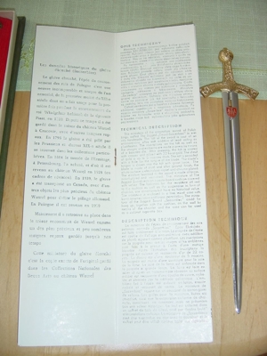 Szczerbiec - die Krönungsschwert der polnischen Könige im Box mit Zertifikat Bild 6