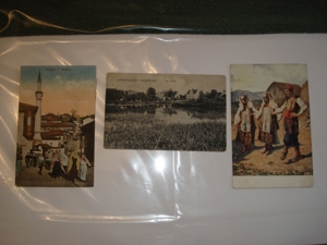 3 antike Postkarten mit Briefmarken Bild 1