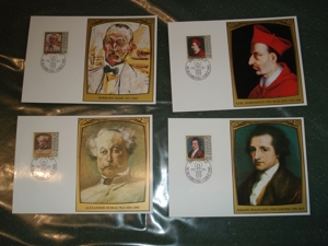 4 Sonderbriefmarken Gemälde berühmter Gäste neuwertig. Bild 1