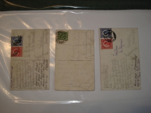 3 antike Postkarten mit Briefmarken Bild 2