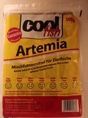 NEU! 500 g XL Schokotafeln Artemia + weiße Mückenlarven Fischfrostfutter 24 Port. MHK bis 12.2024