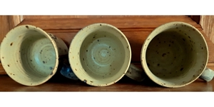 3 wunderschöne, handgearbeitete Keramikbecher jeder Becher ein Unikat Bild 16