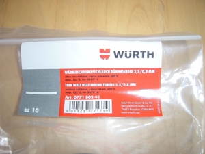 Wärmeschrumpfschlauch SCHWARZ-(2,5-0,8MM) Fa.Würth 10 M neu Bild 2