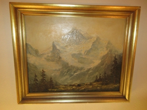 tolles bekanntes Alpenmotiv-Ölbild Bild 1