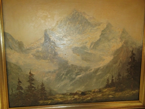 tolles bekanntes Alpenmotiv-Ölbild Bild 3