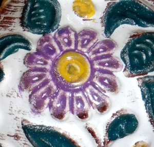 Blumenumrankte Majolika Keramik Vase, Scheurich 41 89 Bild 9