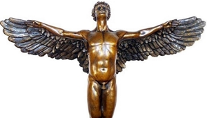 Bronze Skulptur Mythologie bildschöner Ikarus, Ab April 100.-E weniger! Bild 1