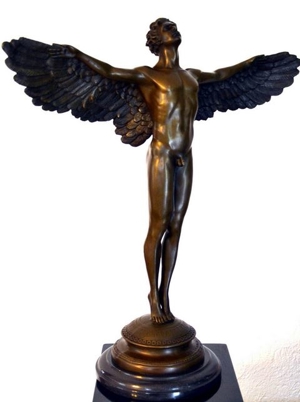 Bronze Skulptur Mythologie bildschöner Ikarus, Ab April 100.-E weniger! Bild 2