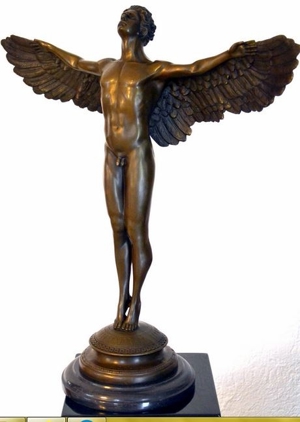 Bronze Skulptur Mythologie bildschöner Ikarus, Ab April 100.-E weniger! Bild 3