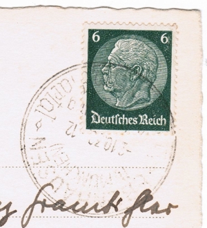 Briefmarke Deutsches Reich Hindenburg 6 auf AK. no PayPal