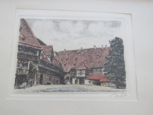 hübsche Farbradierung - wohl von Bamberg Bild 1