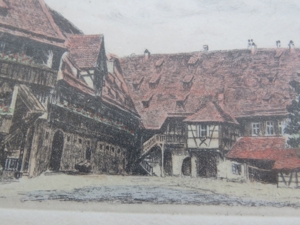 hübsche Farbradierung - wohl von Bamberg Bild 4
