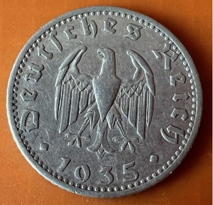 50 Reichspfennig 1935 "A" Kursmünze Deutsches Reich Umlaufmünze       Bild 1
