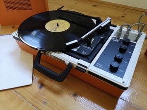Vintage Plattenspieler Koffer mit Wechsler WIFONA Stereo KW 124 S