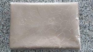 Tischdecke, beige mit besticktem Muster, 162 x 130 cm (unbenutzt) Bild 5