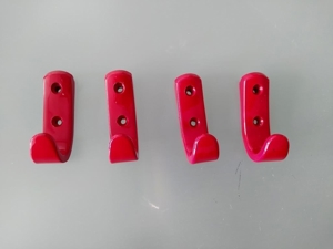 Kleiderhaken rot, Bunt + Pfiffig, 4 Stück, zum Schrauben Bild 1