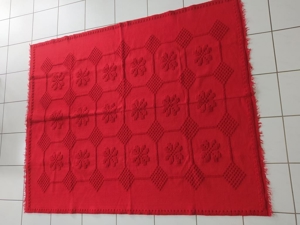 rote Decke, Handarbeit aus Rumänien, 195 x 156 cm Bild 4