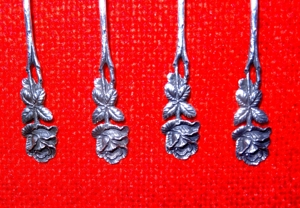 Sechs Mokkalöffel Hildesheimer Rose, Widmann Antik, 835 Silber Bild 6