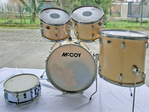 Drum-Set, Vintage, foliert beige Bild 2