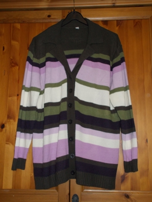 Strickjacke braun gestreift Gr. 48