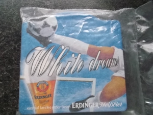 Erdinger Weissbier,White dreams,Bierdeckel Sonderformat,Fußball