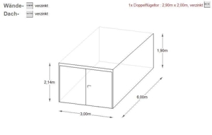 Blechgarage 3x6 Pultdach Fertiggarage kostenlose deutschlandweite Lieferung Konstruktion Vierkant Bild 5