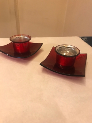 2 Designer Kerzen Ständer aus Stabiler Glas Bild 2