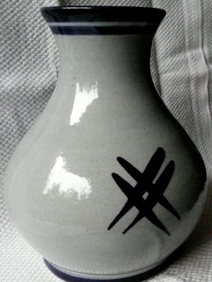 Westerwälder Steinzeug - dekorative bauchige Vase Bild 2