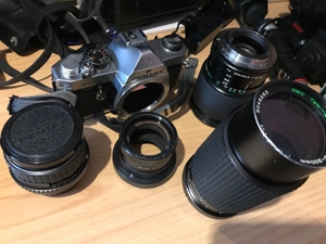 Asahi Pentax MX Spiegelreflex,1,4:50mm,28-80mm,80-200mm - Objektive alle mit Pentaxbajonett Bild 1