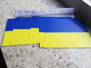 5x Ukraine Flagge Aufkleber  5x DIN A6 Format Ukraine Sticker mit Schutzbeschichtung