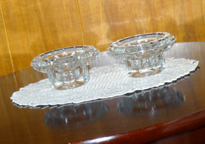 Zwei hübsche Kristallglas Kerzenhalter Bild 7