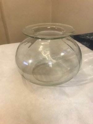 Blumenvase aus Glas und in ein Runde Form Bild 1