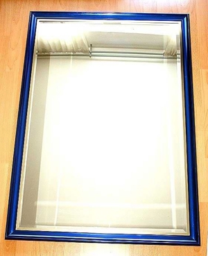 großer Wandspiegel m. blau Metallic Metall Rahmen H 108xB 78cm Bild 2