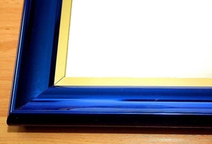 großer Wandspiegel m. blau Metallic Metall Rahmen H 108xB 78cm Bild 3