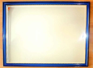 roßer Wandspiegel 108 x 78cm - blau Metallic Rahmen Bild 1