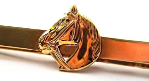 Krawatten Nadel mit Motiv "Pferdekopf" Krawattennadel Gold Farbe Bild 3